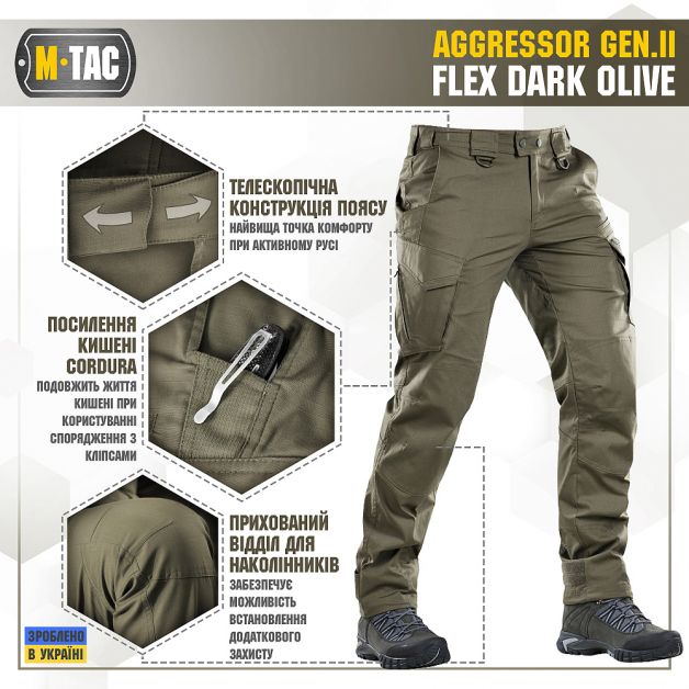 M-Tac брюки Aggressor Gen II Flex Dark Olive