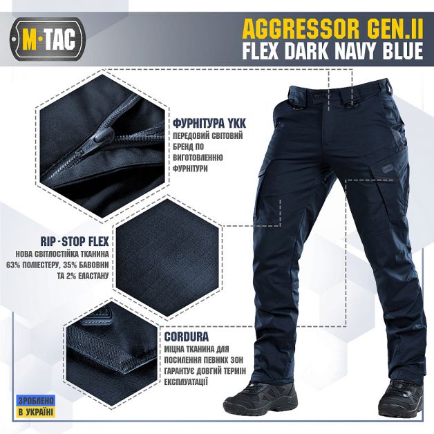 M-Tac брюки Aggressor Gen.II Flеx Dark Navy Blue