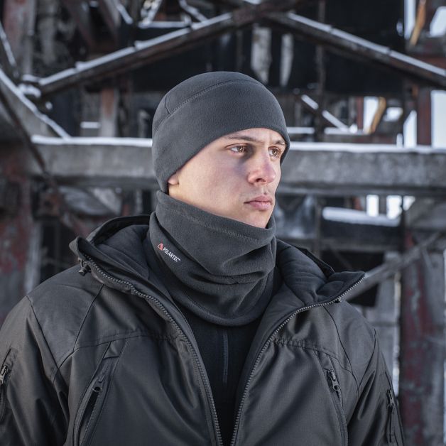 M-Tac шарф-труба анатомический с затяжкой Polartec Black