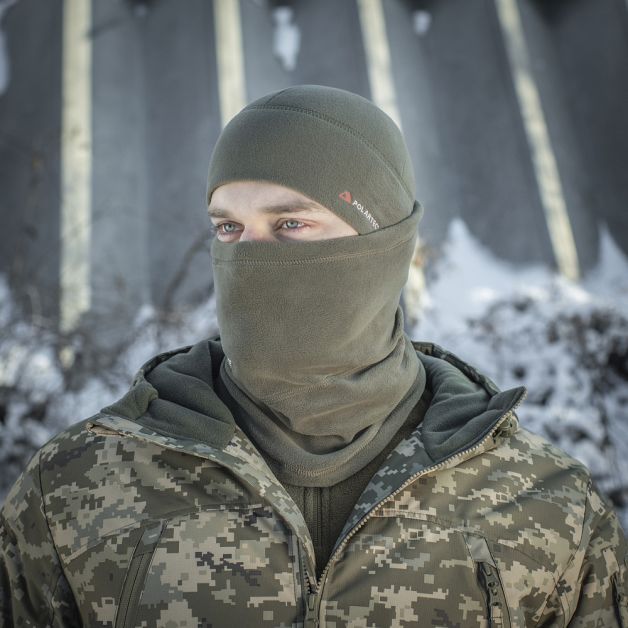 M-Tac шарф-труба анатомический с затяжкой Polartec Olive