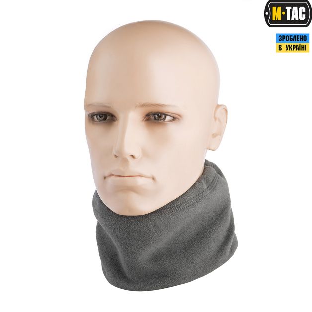 M-Tac шарф-труба Elite короткий с затяжкой флис (260г/м2) Grey