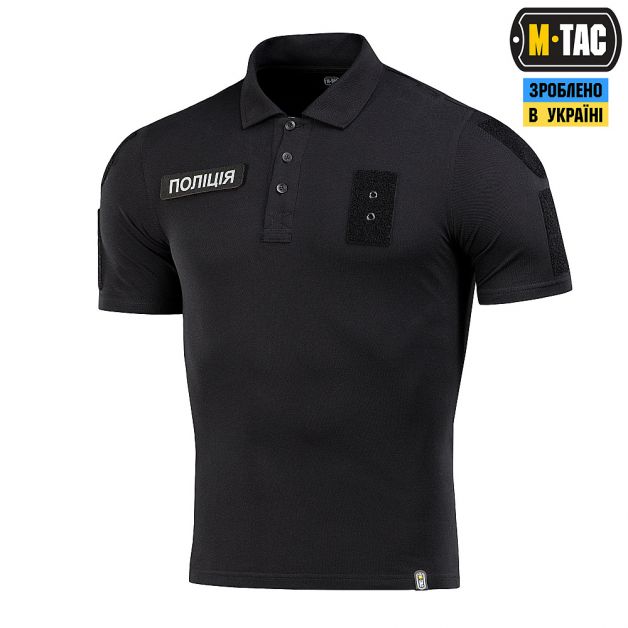 M-Tac поло Полиция со светоотражающей надписью и нашивкой 65/35 Black