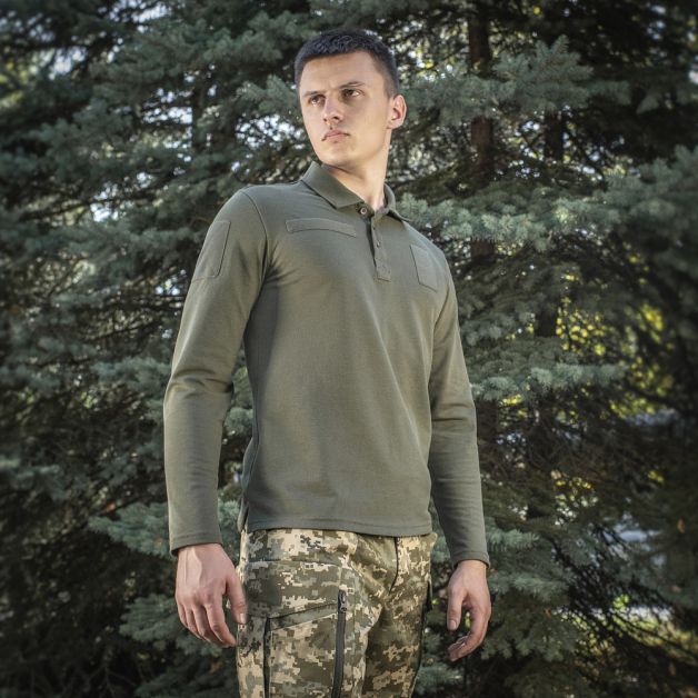 M-Tac поло тактическое длинный рукав 65/35 Army Olive
