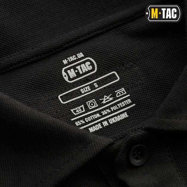 M-Tac поло тактическое длинный рукав 65/35 Black