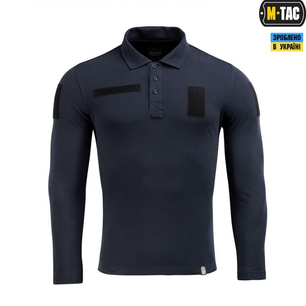 M-Tac поло тактическое длинный рукав 65/35 Dark Navy Blue
