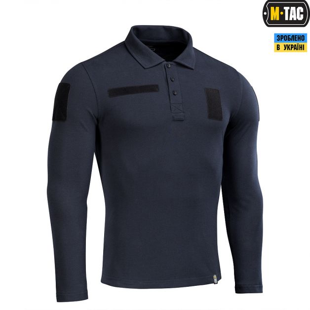 M-Tac поло тактическое длинный рукав 65/35 Dark Navy Blue