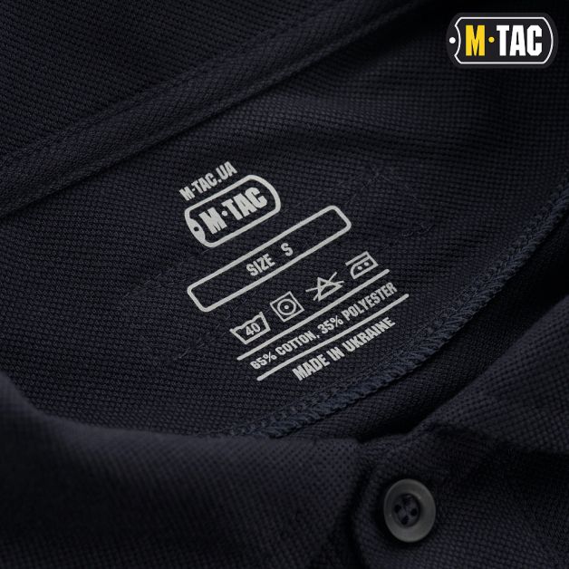 M-Tac поло тактическое длинный рукав 65/35 Dark Navy Blue