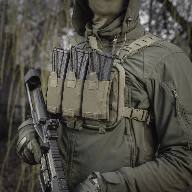 M-Tac подсумок эластичный на 3 магазина Elite Ranger Green