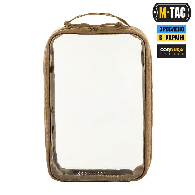 M-Tac органайзер утилитарный прозрачный Elite Large (30х19 см) Coyote