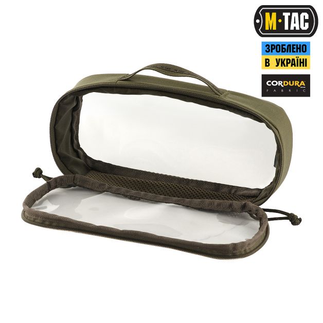 M-Tac органайзер утилитарный прозрачный Elite Medium (26х11 см) Ranger Green