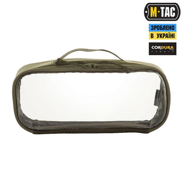 M-Tac органайзер утилитарный прозрачный Elite Medium (26х11 см) Ranger Green