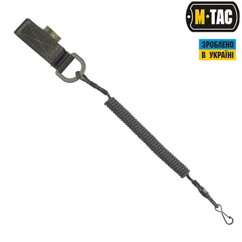 M-Tac шнур страховочный Medium под карабин с D-кольцом олива