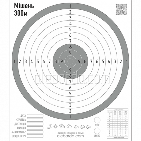 Алебарда мишень 300 м. серая (5 шт)