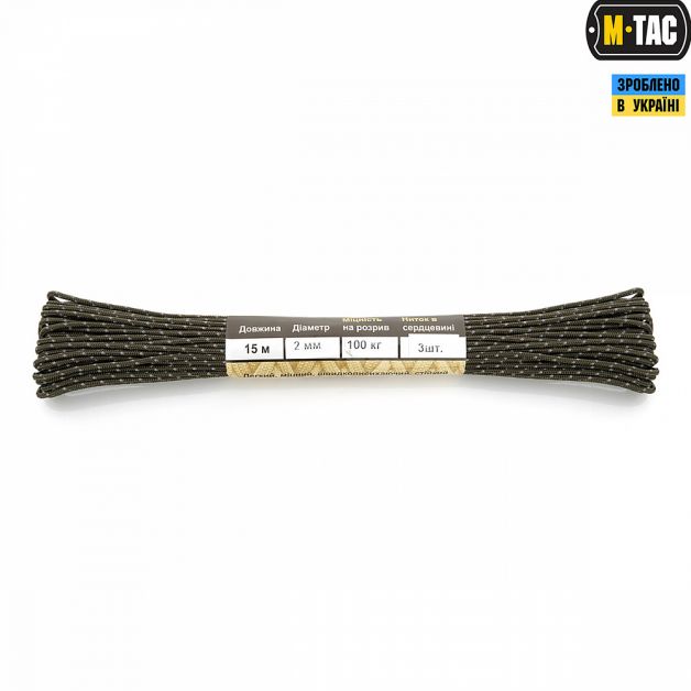 M-Tac паракорд Minicord Reflective OD Green 15м