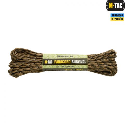 M-Tac паракорд Survival Field Camo 15м