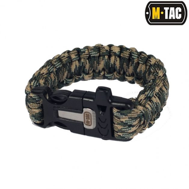 M-Tac браслет паракорд з висікачем іскор і свистком Olive/Tan