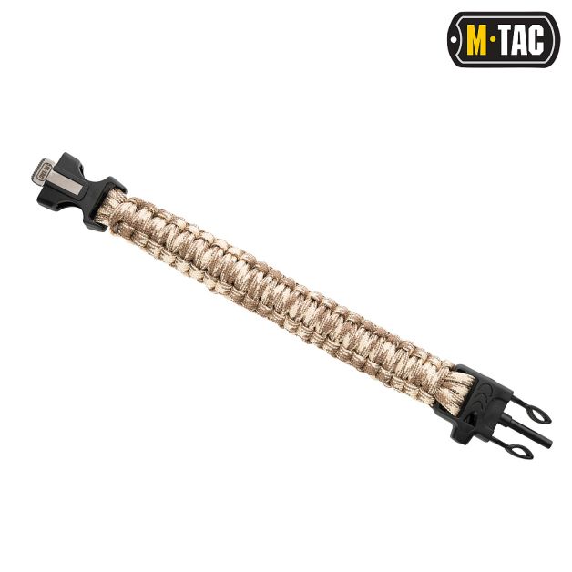 M-Tac браслет паракорд з висікачем іскор і свистком Coyote/Tan