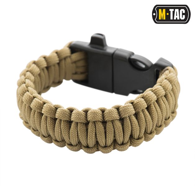M-Tac браслет паракорд з висікачем іскор і свистком Tan