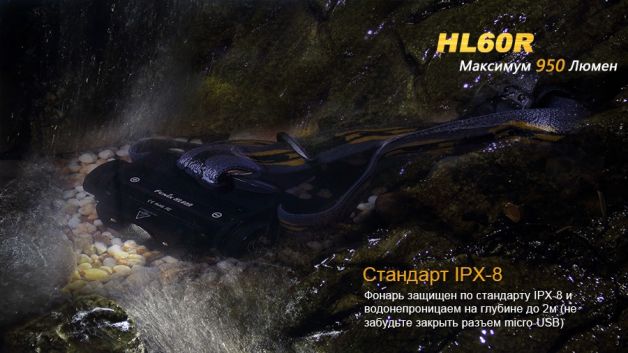 Fenix фонарь налобный HL60R Black