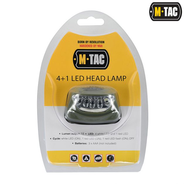 M-Tac фонарь налобный 4+1 LED Olive
