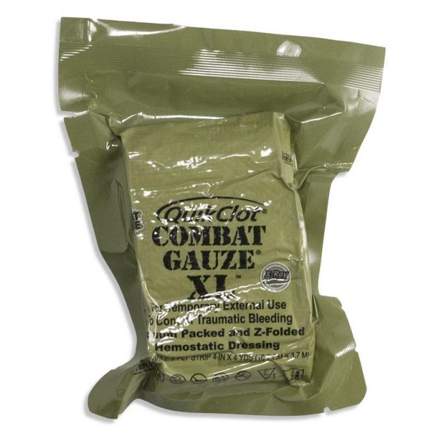 QuikClot кровоостанавливающий бинт Combat Gauze XL Z-Fold 10,2см/3,7м