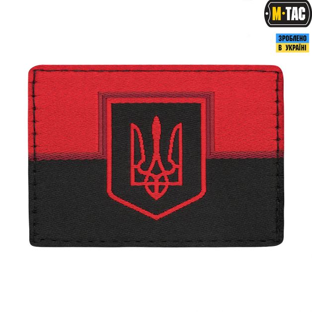 M-Tac нашивка прапор червоно-чорний з гербом (жаккард)