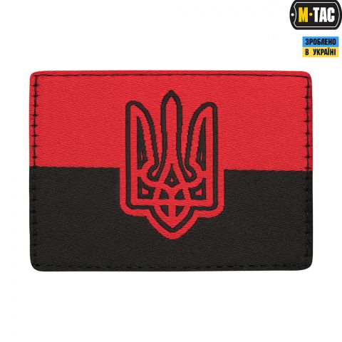 M-Tac нашивка прапор червоно-чорний з Тризубом (жаккард)