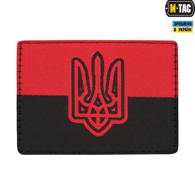 M-Tac нашивка прапор червоно-чорний з Тризубом (жаккард)