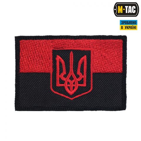 M-Tac нашивка флаг красно-черный с гербом