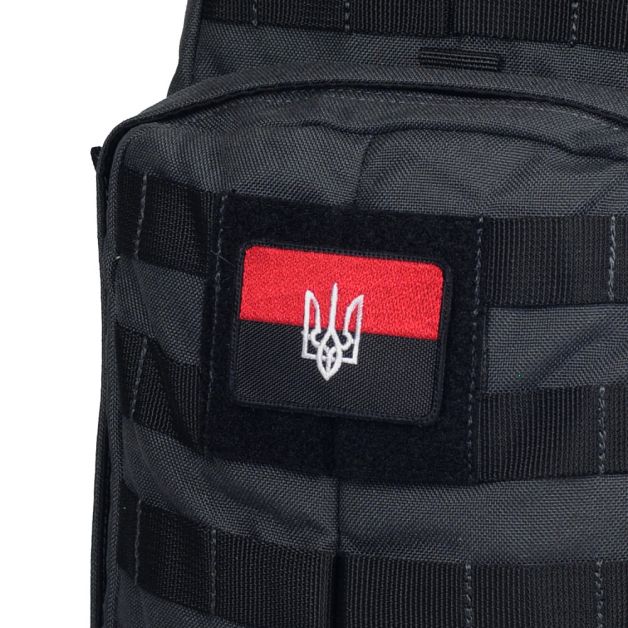 M-Tac нашивка флаг красно-черный с Тризубом