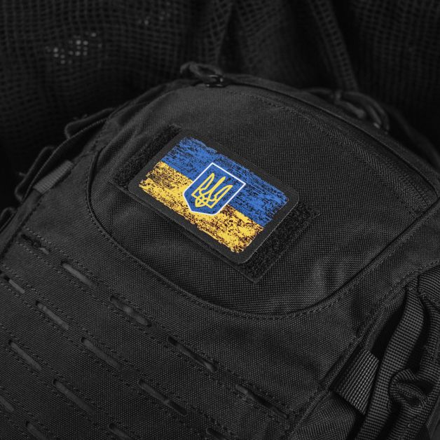 M-Tac нашивка прапор України з гербом вінтаж (80х50 мм) Black
