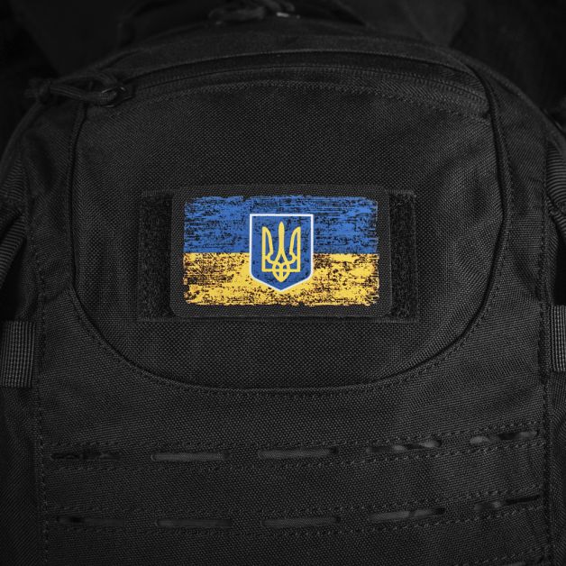 M-Tac нашивка прапор України з гербом вінтаж (80х50 мм) Black