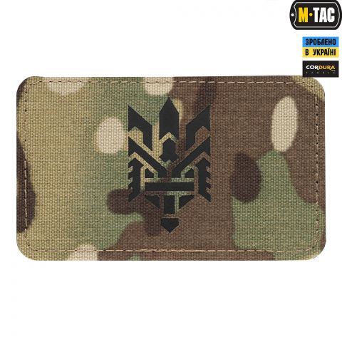 M-Tac нашивка Тризуб (стилизация) Laser Cut горизонтальная Multicam/Black