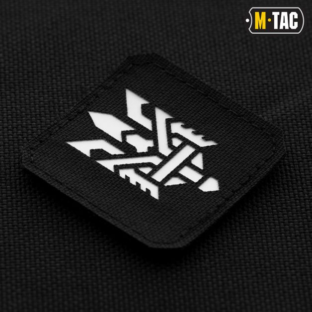M-Tac нашивка Тризуб (стилізація) Laser Cut мала Black/світлонакопичувач