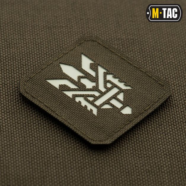 M-Tac нашивка Тризуб (стилізація) Laser Cut мала Ranger Green/світлонакопичувач