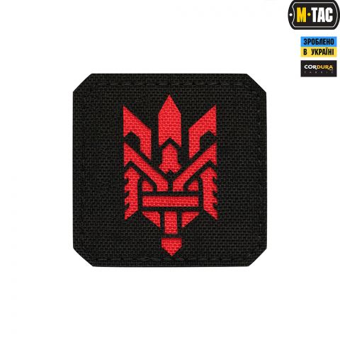 M-Tac нашивка Тризуб (стилизация) Laser Cut малая Red/Black