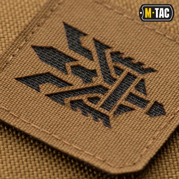 M-Tac нашивка Тризуб (стилізація) Laser Cut мала Coyote/Black