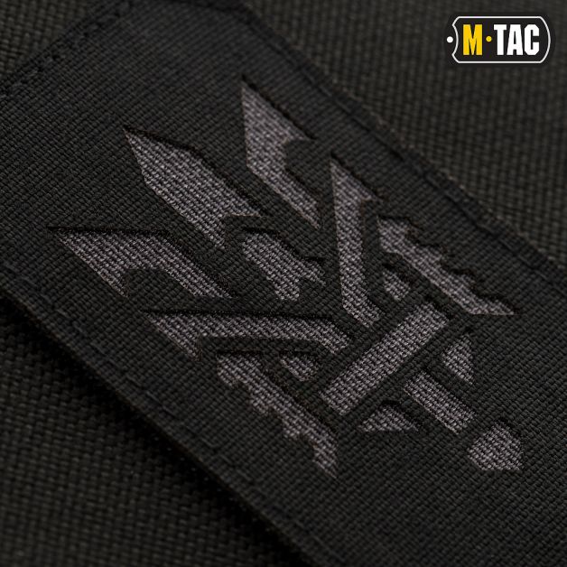 M-Tac нашивка Тризуб (стилізація) Laser Cut вертикальна Black/Grey