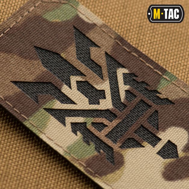 M-Tac нашивка Тризуб (стилізація) Laser Cut вертикальна Multicam/Black
