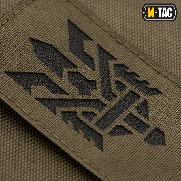 M-Tac нашивка Тризуб (стилізація) Laser Cut вертикальна Ranger Green/Black