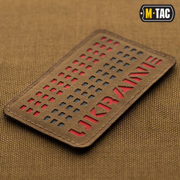 M-Tac нашивка Ukraine Laser Cut Coyote/Red/Black