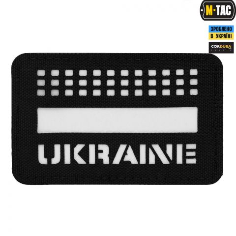 M-Tac нашивка Ukraine Laser Cut светонакопитель/Black