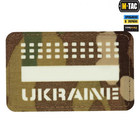 M-Tac нашивка Ukraine Laser Cut светонакопитель/Multicam