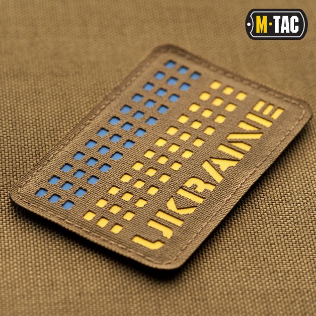 M-Tac нашивка Ukraine Laser Cut Coyote/Yellow/Blue