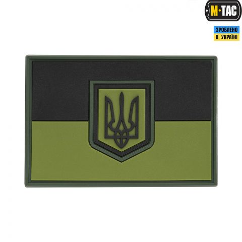 M-Tac нашивка флаг Украины большой ПВХ олива