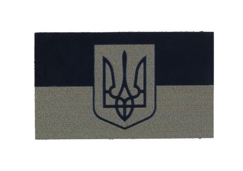 Нашивка на липучці прапор України IR олива
