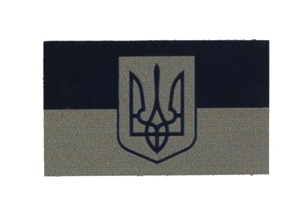 Нашивка на липучці прапор України IR олива