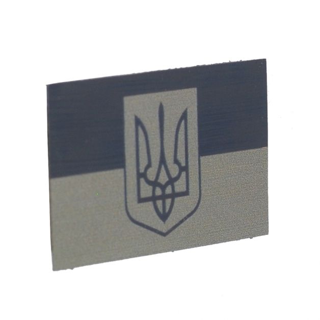 Нашивка на липучці прапор України IR олива