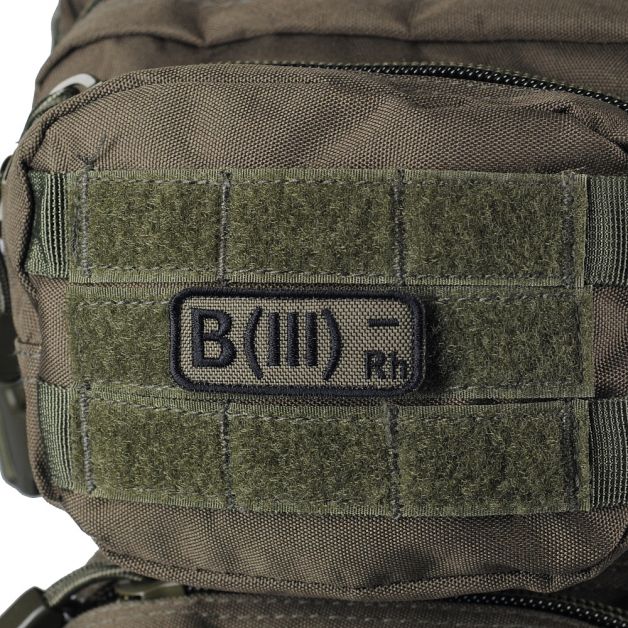 M-Tac нашивка група крові B(III) Rh- олива