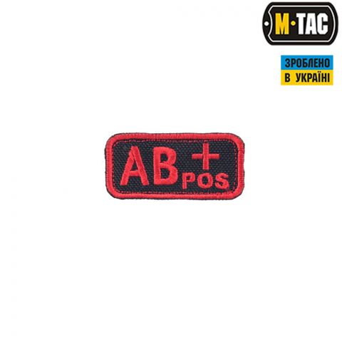 M-Tac нашивка группа крови AB+ Pos черно-красная